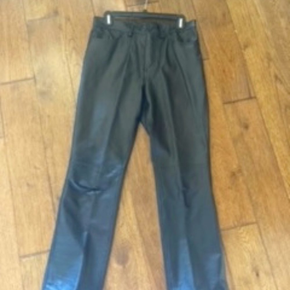 5 Pocket Black Leather Pants size 8
